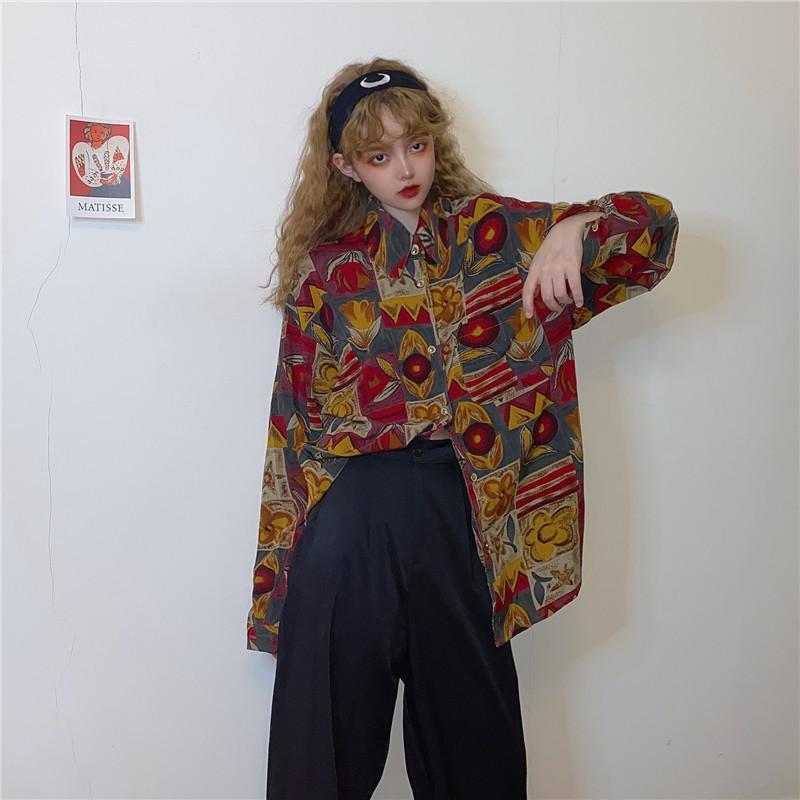 90s Aesthetic Oversize Vintage Blouse