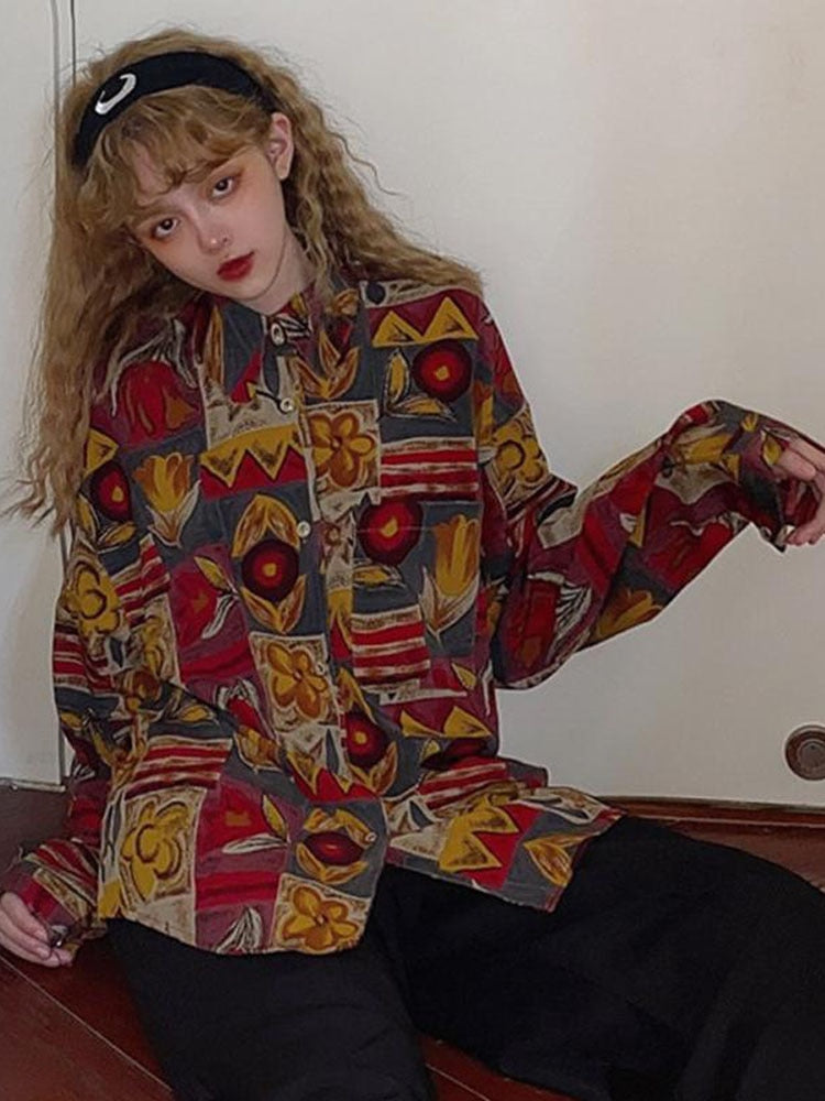 90s Aesthetic Oversize Vintage Blouse