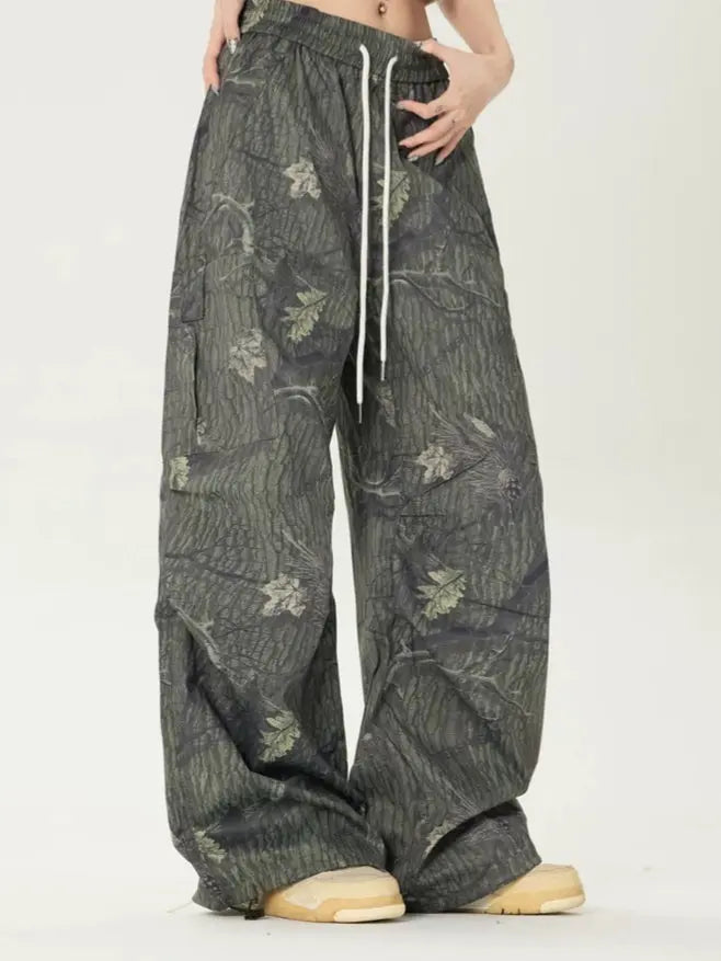 'Adventure' Graffiti Forests Oversized Drawstring Pants