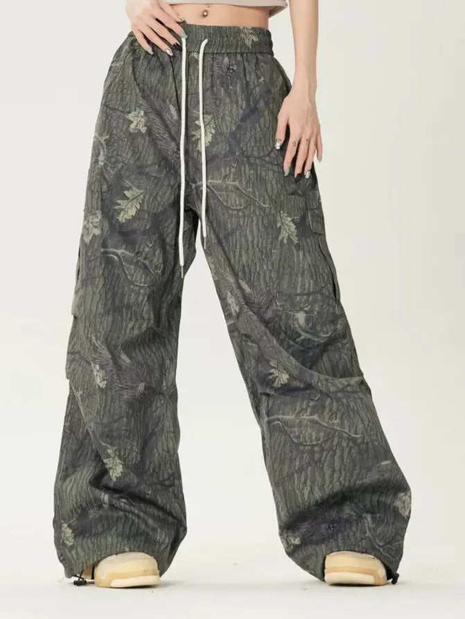 'Adventure' Graffiti Forests Oversized Drawstring Pants