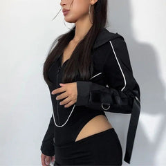 'Astral' Cyberpunk Hooded Zipper Top