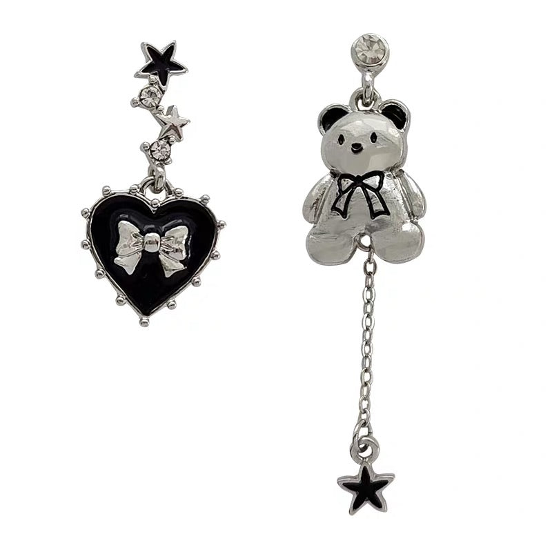 'Baby Doll' Kawaii Bear & Heart Earrings