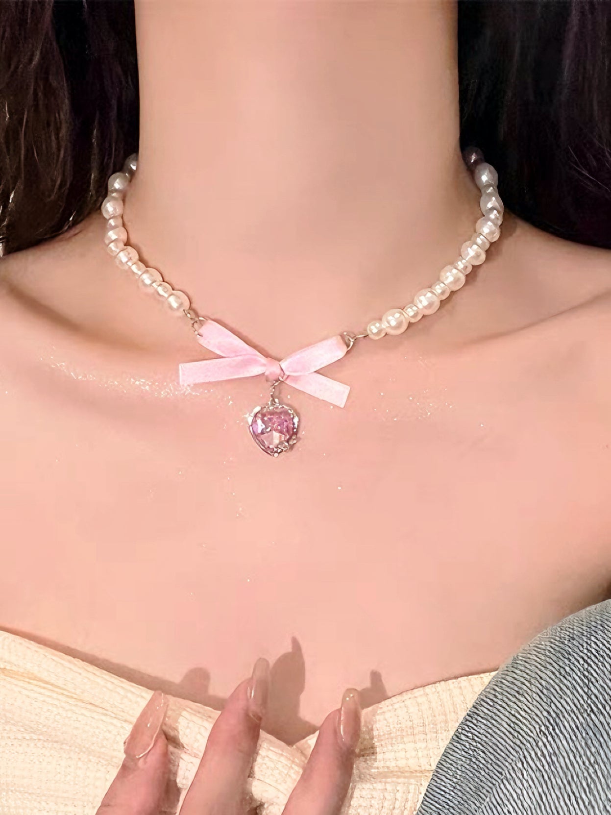 'Baby Doll' Kawaii Lace Up Ribbon Choker