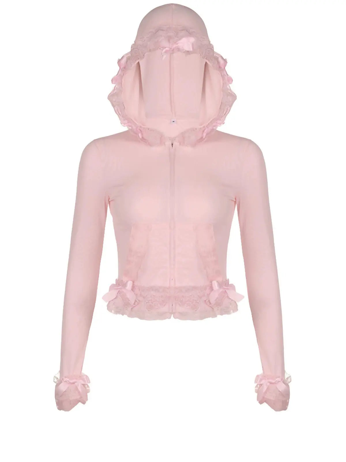 'Babypink' Kawaii Coquette Ribbon Hooded Jacket