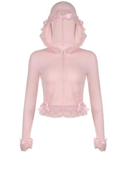 'Babypink' Kawaii Coquette Ribbon Hooded Jacket