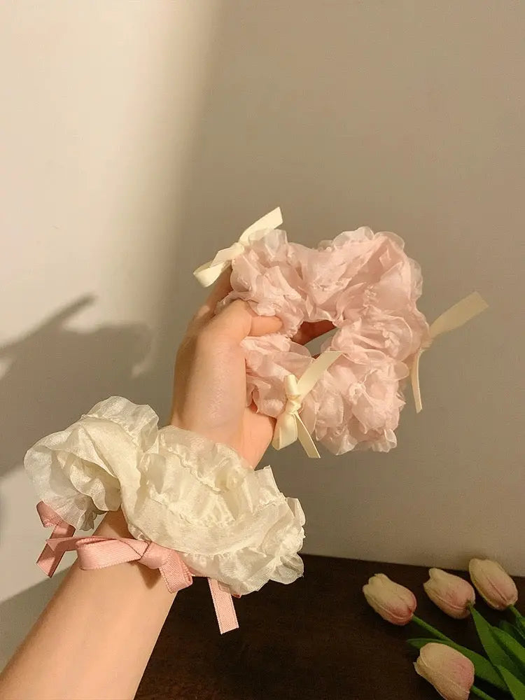 'Bakery Shop'Coqutte Ribbon Chiffon Ruffles Scrunchies Hairtie