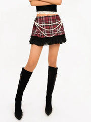 'Band Princess' Punk Pearl Beads Mini Skirt