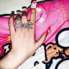 'Barbie' Y2k Shining Rhinestone Rings