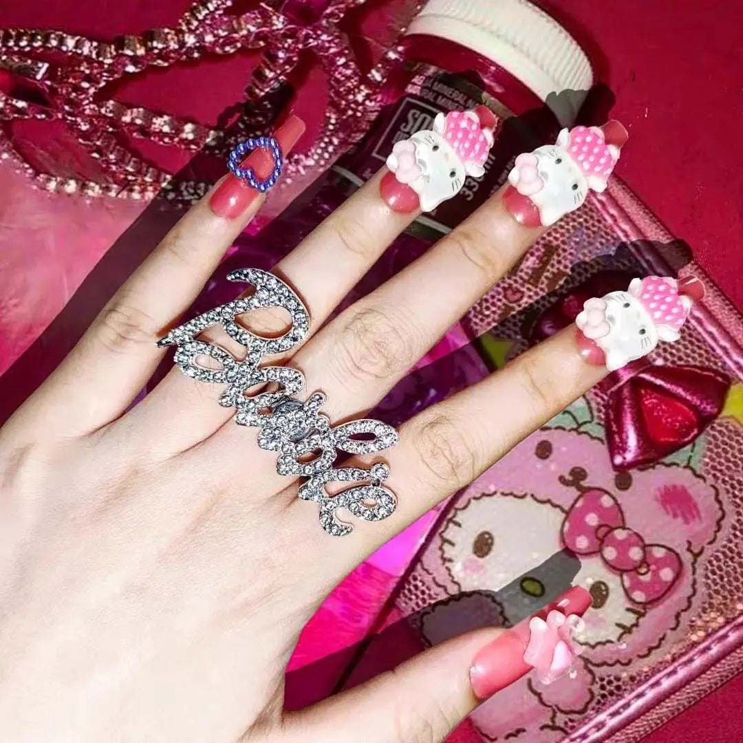 'Barbie' Y2k Shining Rhinestone Rings