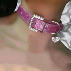 'Pink Slave' Bling Sequins Pink Choker