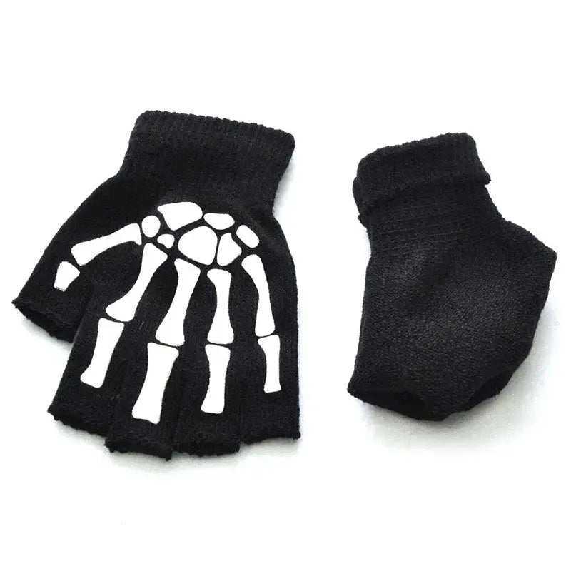 'Bare Hands' Dark Kawaii Goth Skull Skeleton Gloves