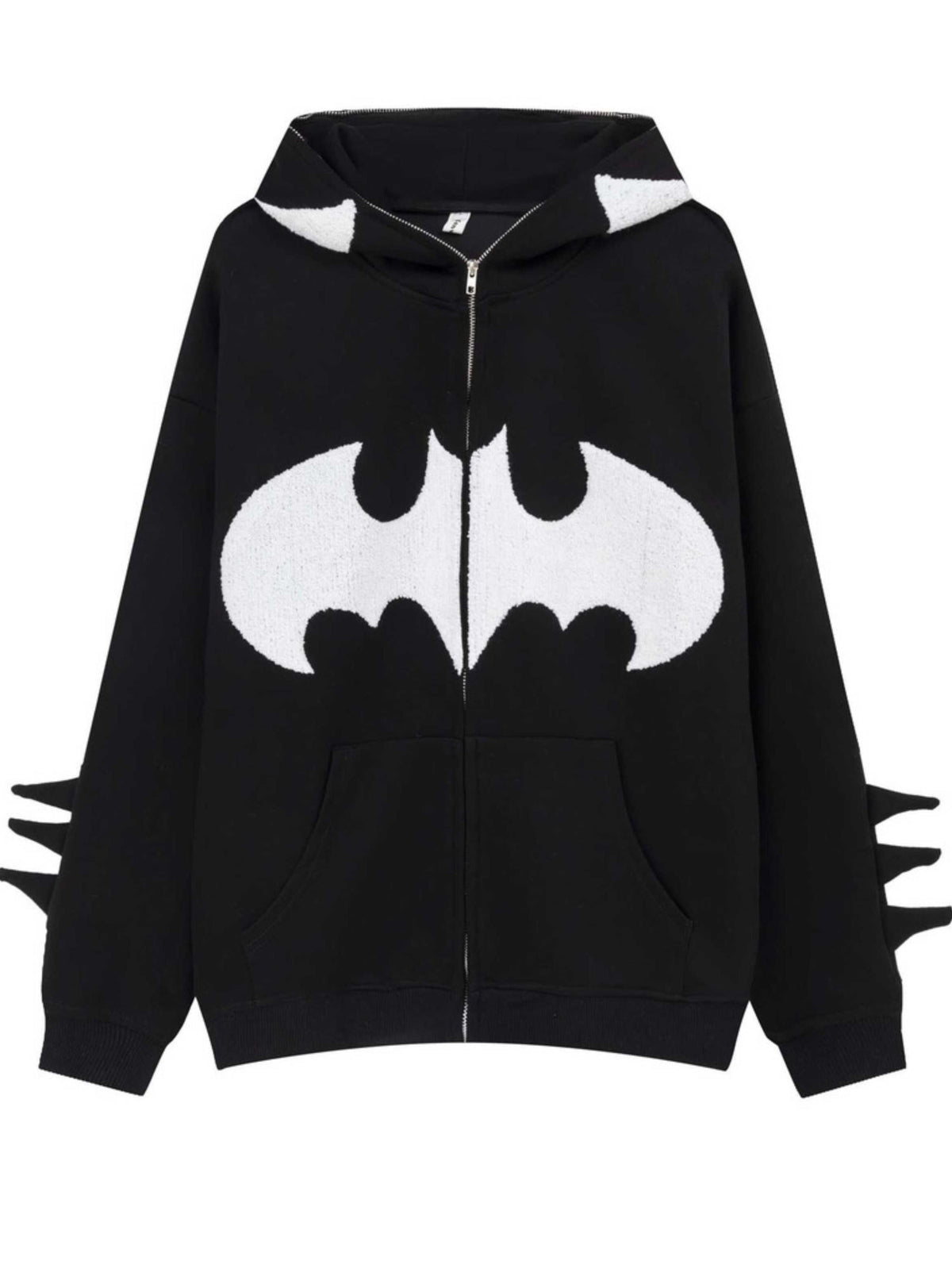 'Bat Girl' Dark Bats Zipped Oversized  Hoodie