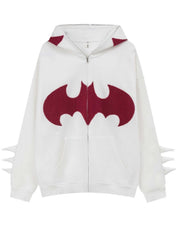 'Bat Girl' Dark Bats Zipped Oversized  Hoodie