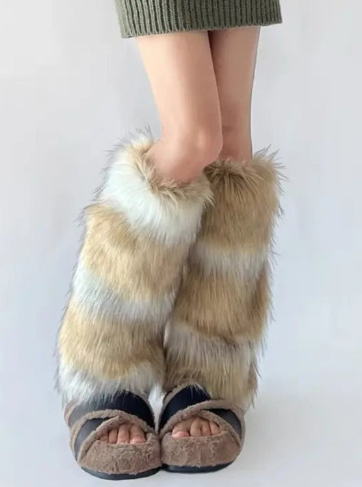 'Beasts' Aliyah Core Fluffy Vegan Faux Fur Leg Warmers