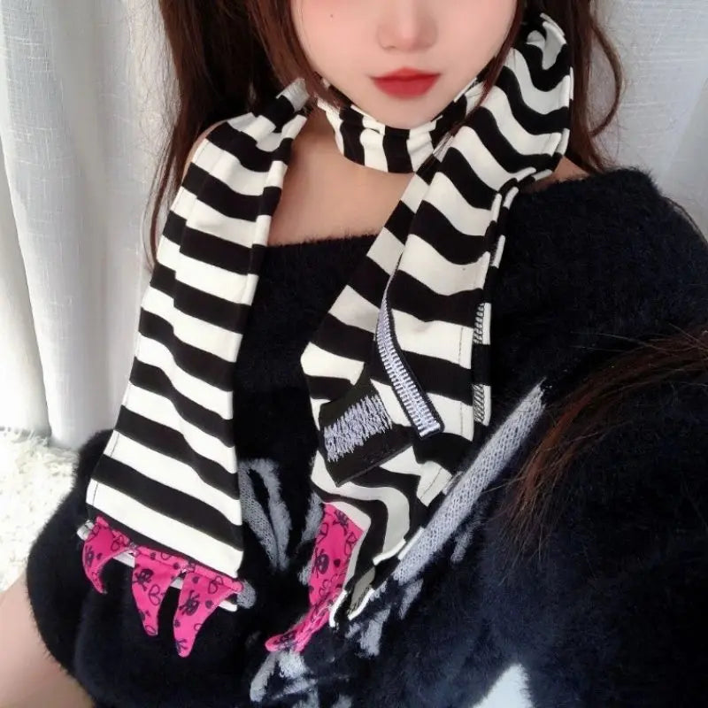 'Belly' Y2K Harajuku Stripe Scarf