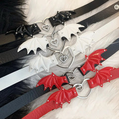 'Besties' Heart & Wings Faux Leather Choker