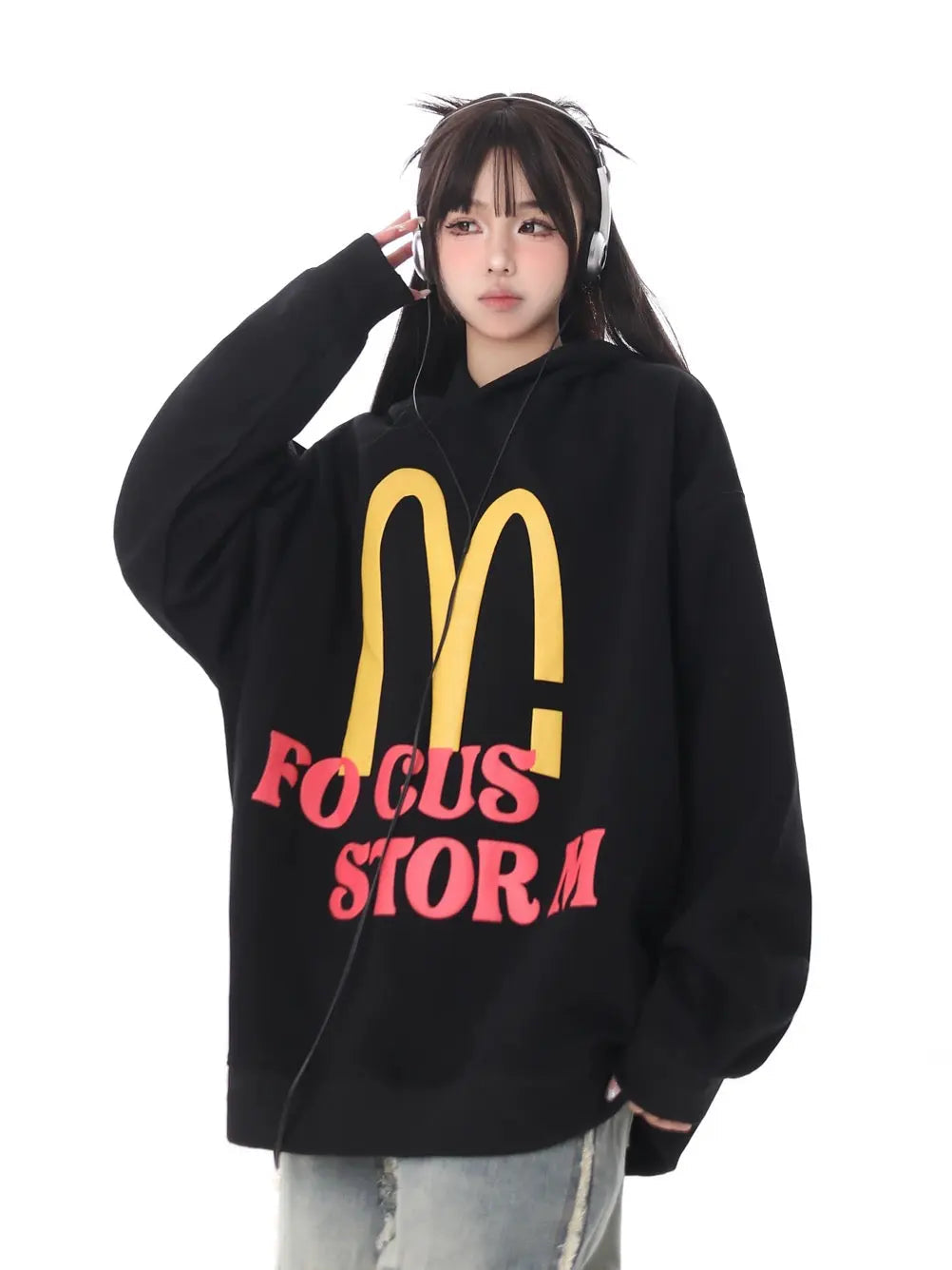 'Big Mac' Kawaii Streetstyle Fleeced Oversized Hoodie