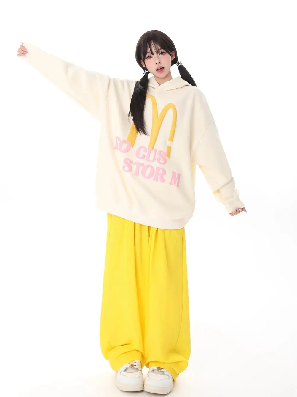 'Big Mac' Kawaii Streetstyle Fleeced Oversized Hoodie