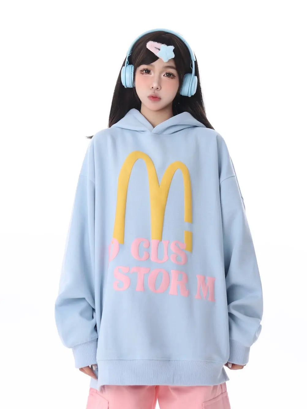 'Big Mac' Kawaii Streetstyle Fleeced Oversized Hoodie