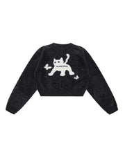 'Black Cat Market' Cat Prints Sweater