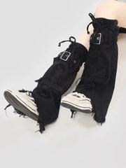 'Black Jeans' Grunge Ripped Denim Leg Warmers