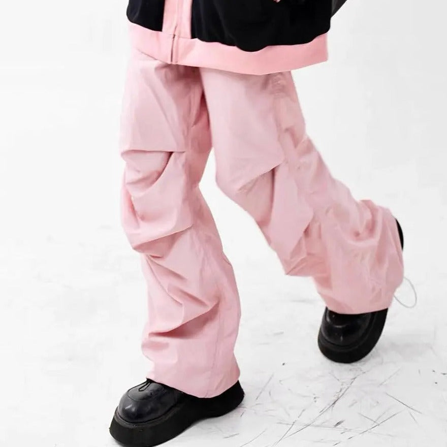 'Blush' Soft Pink Drawstring Cargo Pants