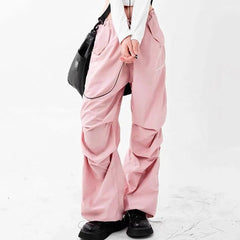 'Blush' Soft Pink Drawstring Cargo Pants