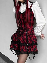 'BonBon' Red Plaid Two-Piece Suit