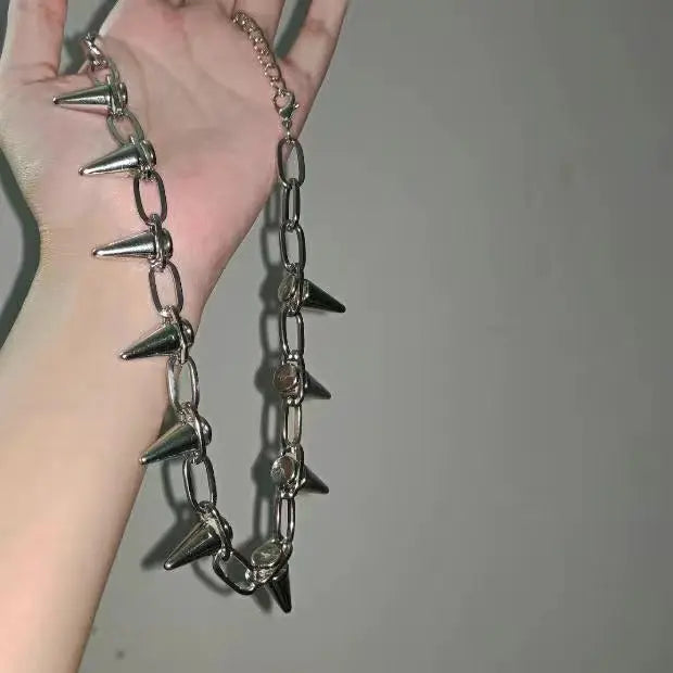 'Bornforthis' Dark Spiked Pendants Necklace