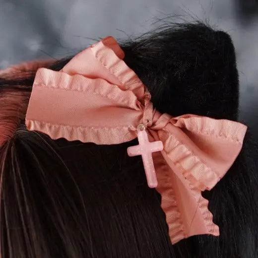 Brenda Cat Ears E-girl Pink Bow Hair Pins