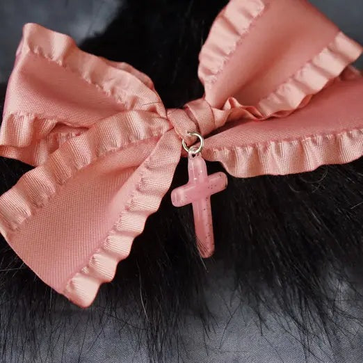 Brenda Cat Ears E-girl Pink Bow Hair Pins