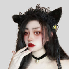 Brenda Cat Ears Alt Lace Tassels Headband