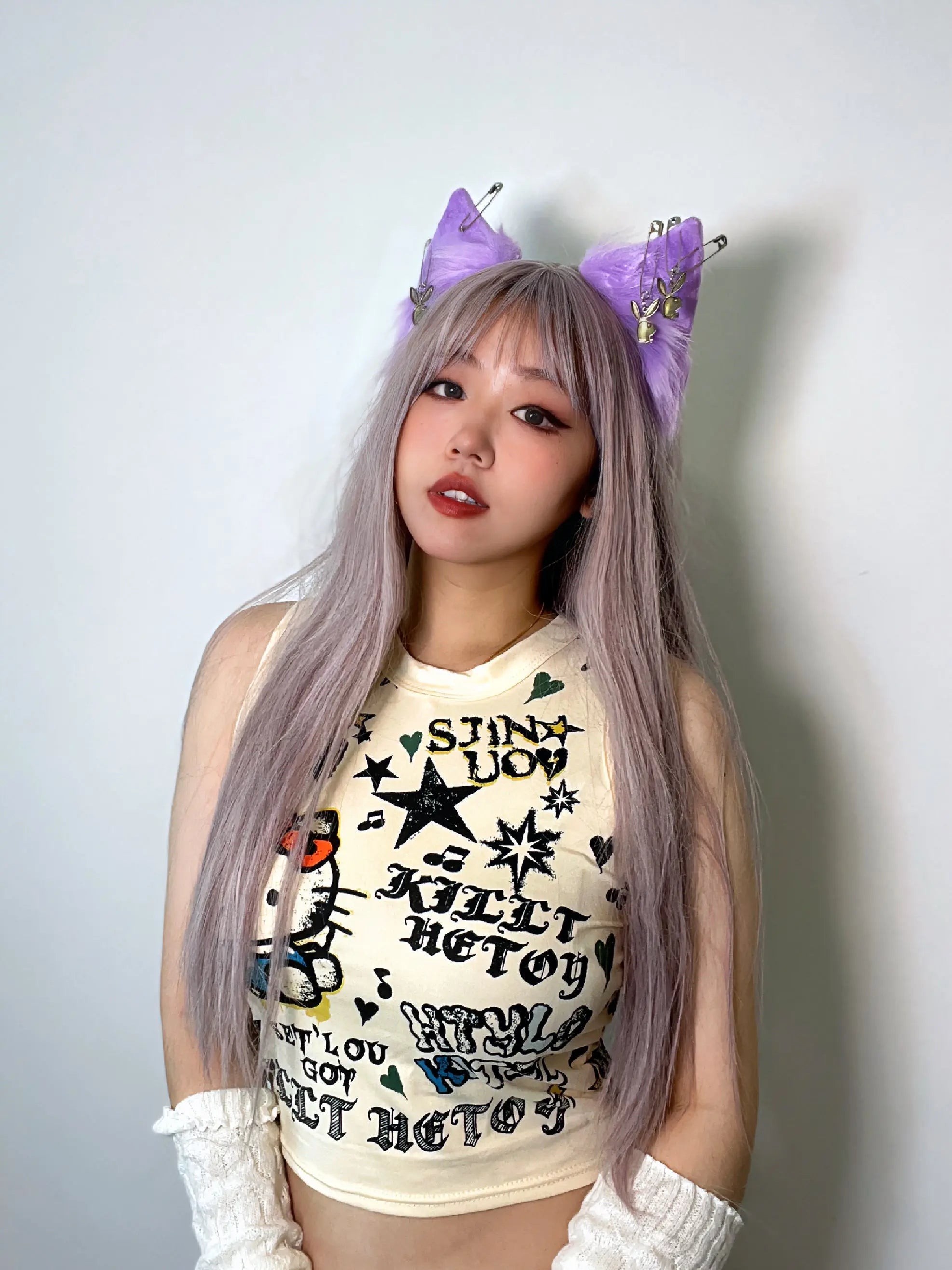 'Butter' Y2k Kawaii Kitten Graffiti Tank Top