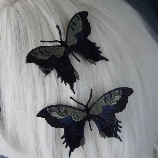 'Butterfly Effect' Goth Embroidery Hair Pins