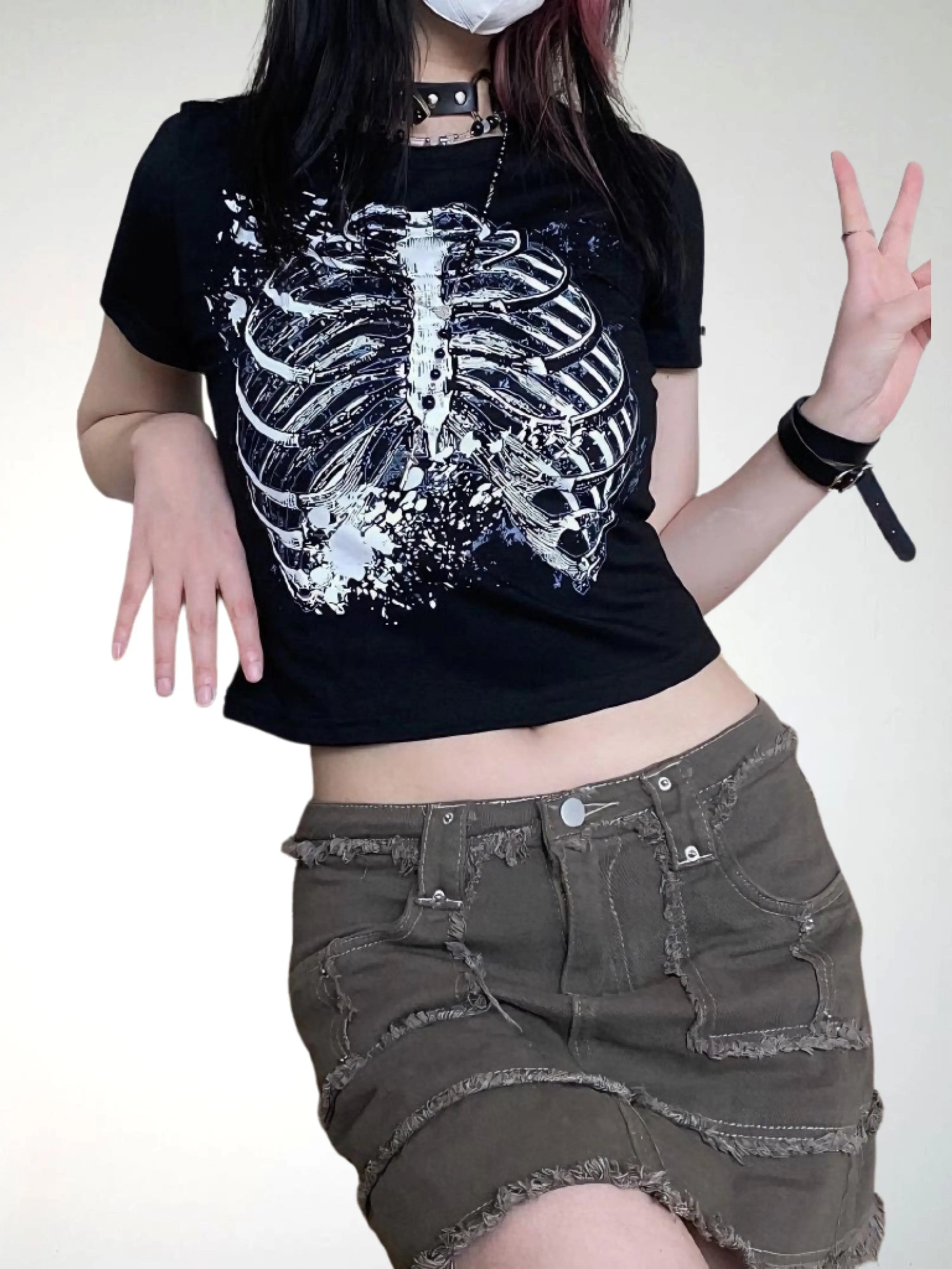 'CT' Dark Punk Body Cage Graphic Tees