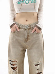 'Cactus' Grunge Oversized Distressed Ripped Denim Pants