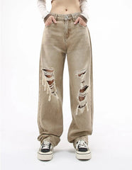 'Cactus' Grunge Oversized Distressed Ripped Denim Pants