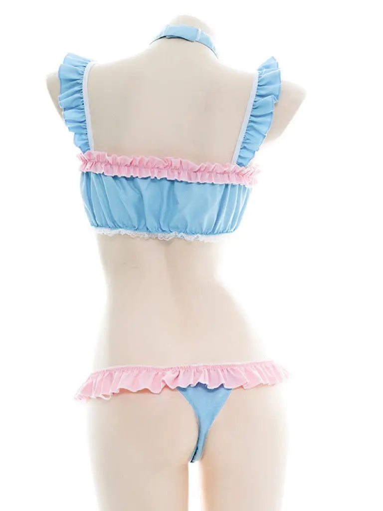 'Care Bears' Ruffle Pink & Blue Bikini Set