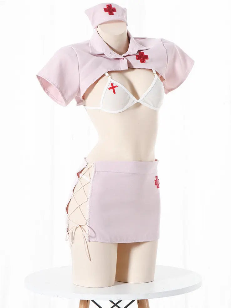 'Caring Babe' Nurse Lace Up Bikini Costume