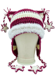 'Lalala' Hat Hand-Knitted Star-Striped