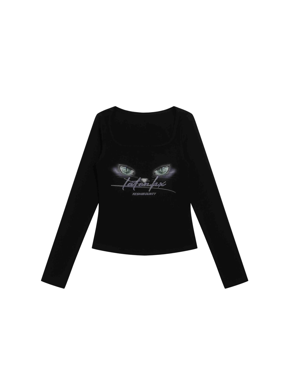 'Cat Eye' Anime Girl Square Neck Long Sleeves Shirts