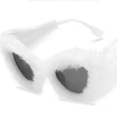 'Cat Eye Lady' Fluffy Frame Glasses