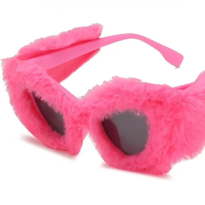 'Cat Eye Lady' Fluffy Frame Glasses