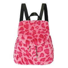 'Cheetah' Pink Fluffy Fur Backpack