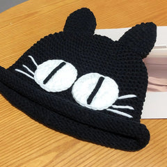 'Chinchilla' Emo Style Cat Ears Knitted Hat