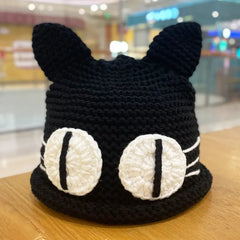 'Chinchilla' Emo Style Cat Ears Knitted Hat