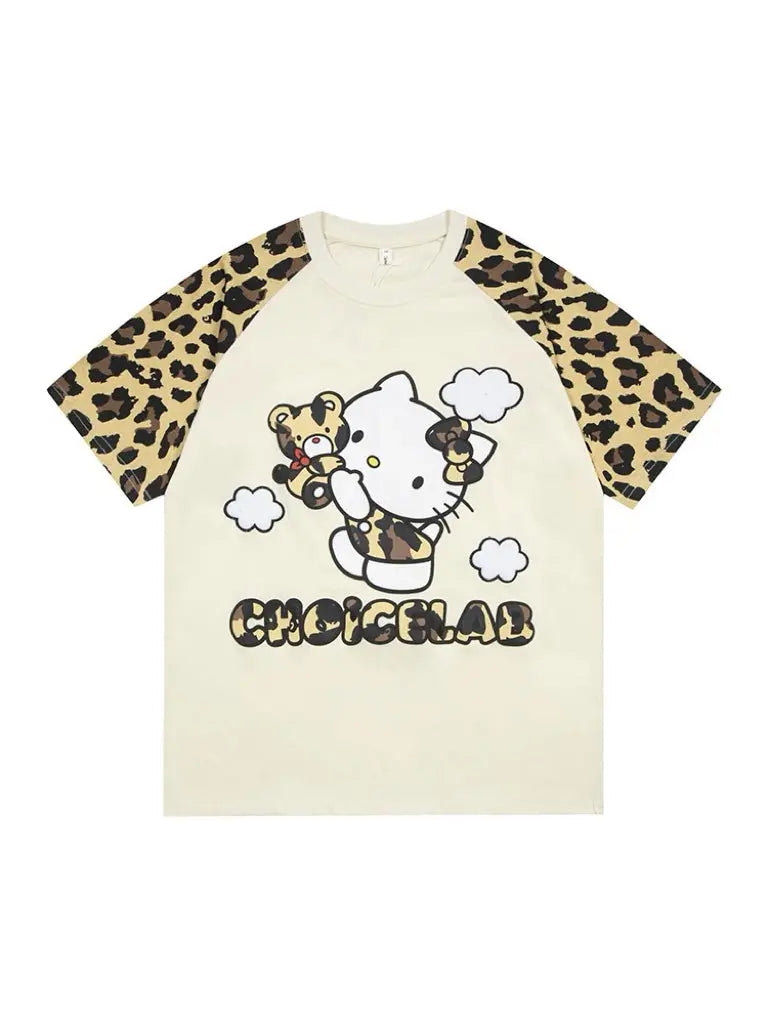 'Chocolate Factory' Streetstyle Cheetah Prints  Kitty Shirts