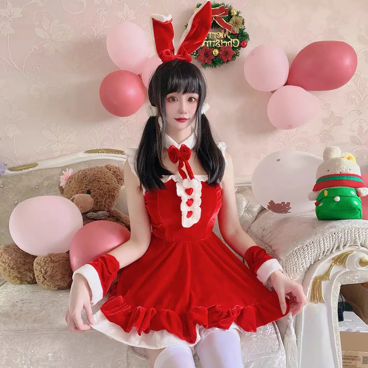 'Christmas Rabbit' Sweet Bunny Christmas Dress