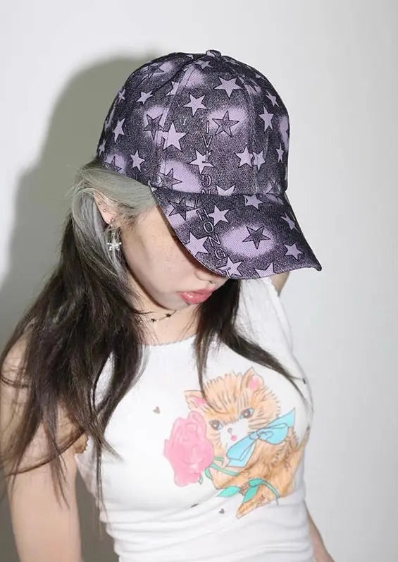 'Citipop' Pastel Star Shape Grunge Y2k Cap