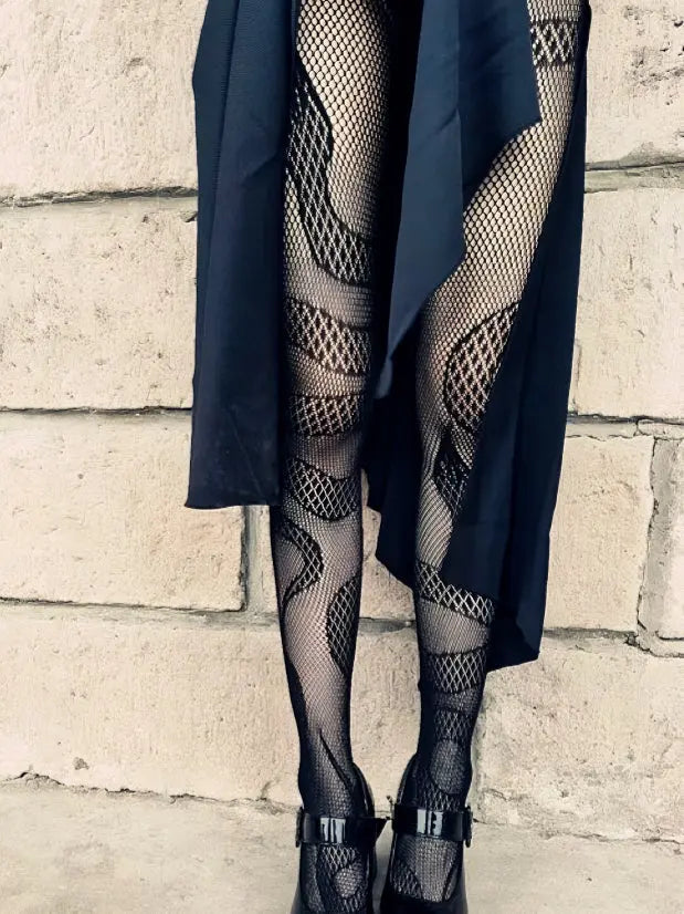 'Clawless' Dark Goth Snake Pattern Tights